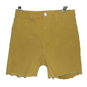 Ling Collection Shorts Womens Size Medium gold stretch denim jean 4.25" inseam